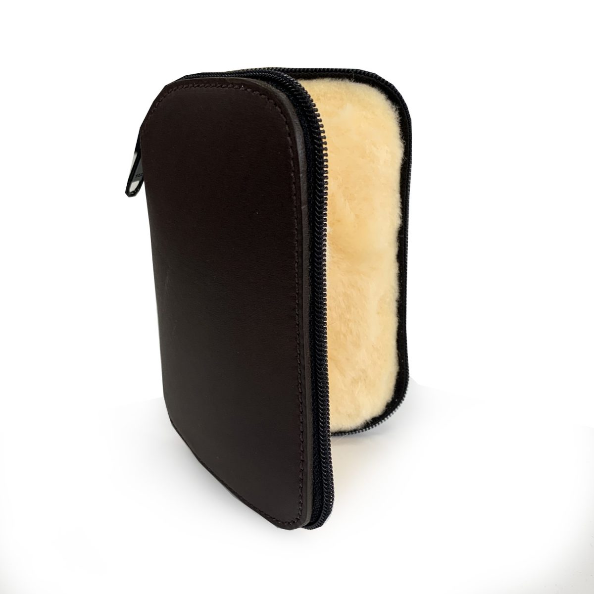Leather Fly Fishing Wallet with Sheepskin Lining